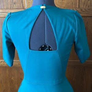 BR elbow sleeve dress with pockets, sz 0, TEAL